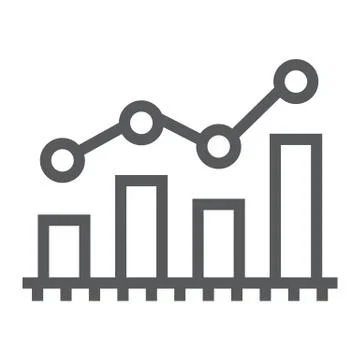 Bar chart analytics line icon, business and finance, graph sign, vector graphics イラスト素材