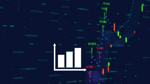 Bar chart and candlestick graph over digital financial data animation Stock Footage 306199874