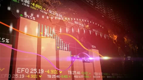 Bar chart and global map Stock Footage 16203381