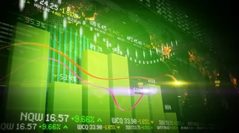 Bar chart and global map Stock Footage 18011457