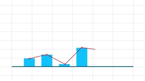 Bar Chart and Line Graph Overlayed on a Grid animation Background data statistic Stock Footage 321738521