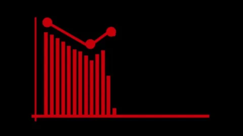 Bar chart and line graph icon showing financial data trend analysis and bus.. Stock Footage 336884003