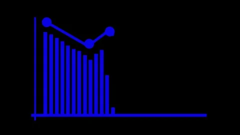 Bar chart and line graph icon showing financial data trend analysis and bus.. Stock Footage 336884005