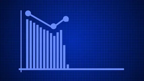 Bar chart and line graph icon showing financial data trend analysis and bus.. Stock Footage 336884051