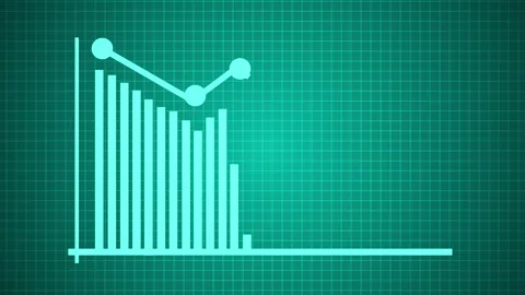 Bar chart and line graph icon showing financial data trend analysis and bus.. Stock Footage 336884054