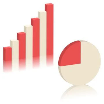 Bar chart and Pie chart Stock Illustration