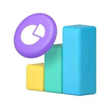 Bar chart and pie chart icon for analytics dashboards and data visualization  Stock Illustration