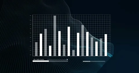 Bar chart animating through data after slider drag, bars changing height and Stock Footage 320651448