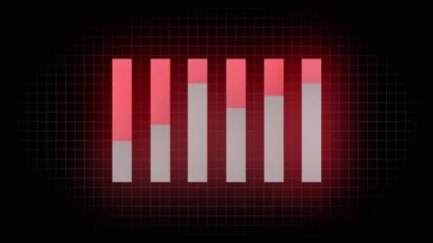 Bar chart animation on digital grid. Bar chart red and grey data visualizat.. Stock Footage 337617857