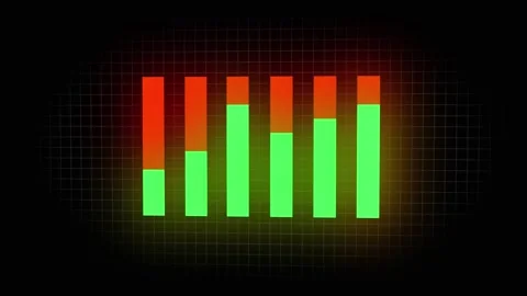 Bar chart animation on digital grid. Bar chart green and orange data. Bar c.. Stock Footage 337617872