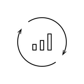 Bar chart, arrows, SEO icon. Simple line, outline vector elements of commerce Stock Illustration