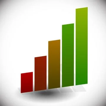 Bar chart, bar graph element isolated on white. Stock Illustration