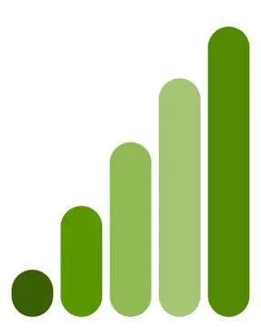 Bar chart / bar graph symbol. Rounded rectangle chart Stock Illustration