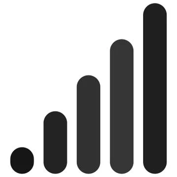 Bar chart / bar graph symbol. Rounded rectangle chart Stock Illustration