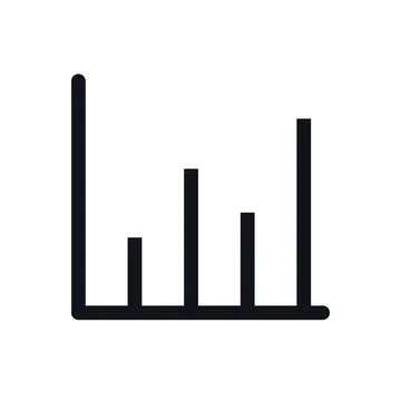 Bar Chart Black White Line Icon Editable Stroke Vector Symbol Stock Illustration