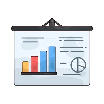 Bar chart on a board illustration Stock Illustration