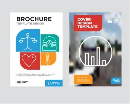 Bar chart brochure flyer design template Stock Illustration