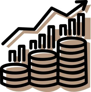 Bar chart built from gold coins 스톡 일러스트