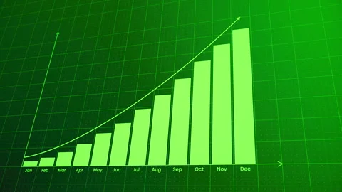 Bar chart for business development progress by month. Stock Footage 332893497