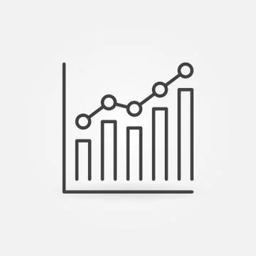 Bar Chart with circles vector concept line icon 스톡 일러스트