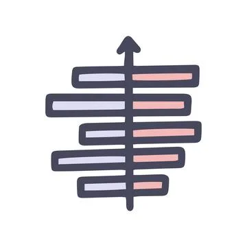 Bar chart color vector doodle simple icon Stock Illustration