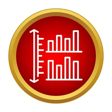 Bar chart comparing data analytics over time icon Illustrazione stock