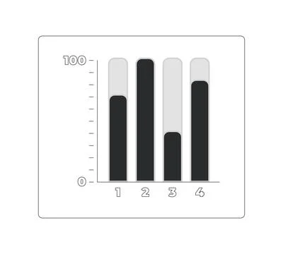Bar chart comparison with four category modern line data visualization elemen Illustrazione stock