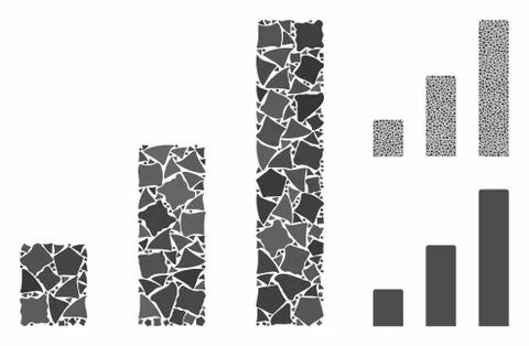 Bar chart Composition Icon of Irregular Elements Stock Illustration