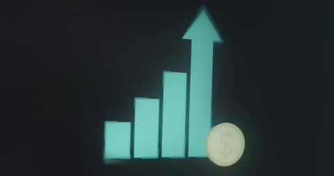 Bar chart, concept of increasing financial performance Stock Footage 313864844