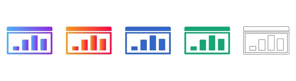 Bar Chart Dashboard Interface Icons Stock Illustration