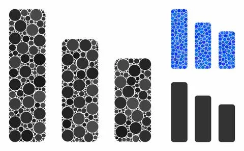Bar chart decrease Composition Icon of Round Dots 库存插图