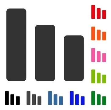 Bar Chart Decrease Framed Icon Illustrazione stock