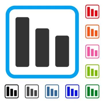 Bar Chart Decrease Framed Icon Stockillustratie
