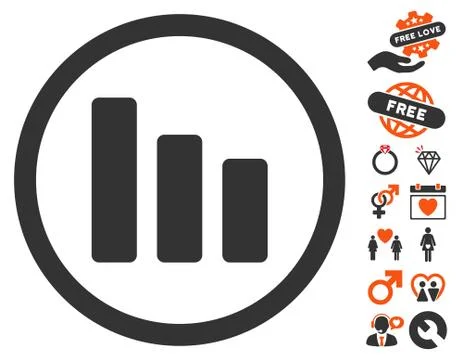 Bar Chart Decrease Pictograph With Bonus Stock Illustration
