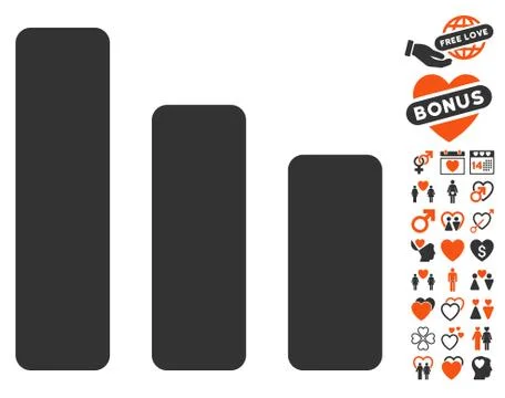 Bar Chart Decrease Pictograph With Bonus Stock Illustration