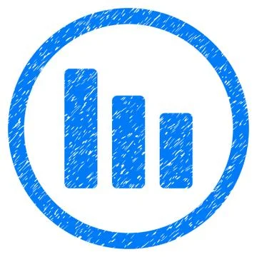 Bar Chart Decrease Rounded Icon Rubber Stamp Illustrazione stock