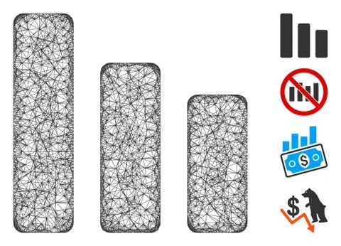 Bar Chart Decrease Web Vector Mesh Illustration 스톡 일러스트