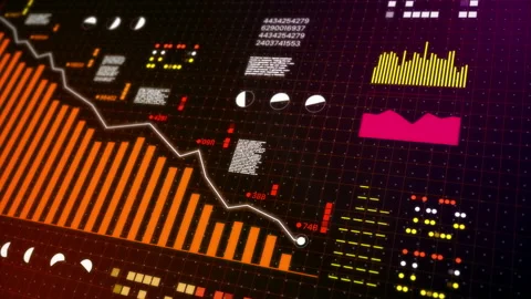 Bar chart decreasing / plummeting / fall / dropping over time 库存影片 141104060
