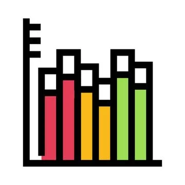 Bar chart displaying data analysis and business statistics 库存插图