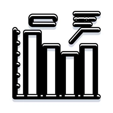Bar chart displaying data analysis and business statistics 库存插图