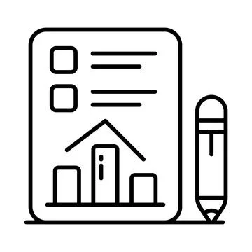 Bar chart on document showing vector design of data report in trendy style Illustrazione stock