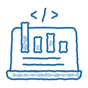 Bar chart doodle icon hand drawn illustration イラスト素材