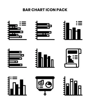 Bar Chart DuoTone UI Icons Pack Stock Illustration