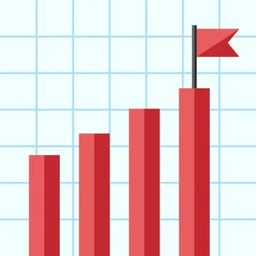 Bar chart with flag Stock Illustration