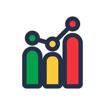 Bar chart flat illustration representing business growth 스톡 일러스트