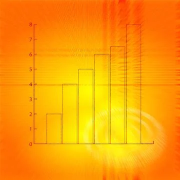 Bar chart A flying bar chart on a abstract orange background Copyright: xZ... Stock Photos
