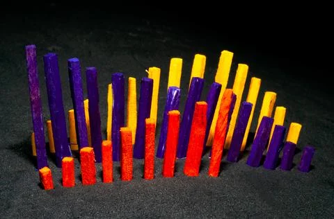 Bar chart front view Stock Photos