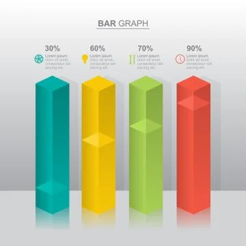 Bar Chart Graph Diagram Financial Analytic Statistical Business Infographic I Stock Illustration