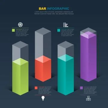 Bar Chart Graph Diagram Financial Analytic Statistical Business Infographic I Stock Illustration