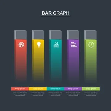 Bar Chart Graph Diagram Financial Analytic Statistical Business Infographic I Stock Illustration